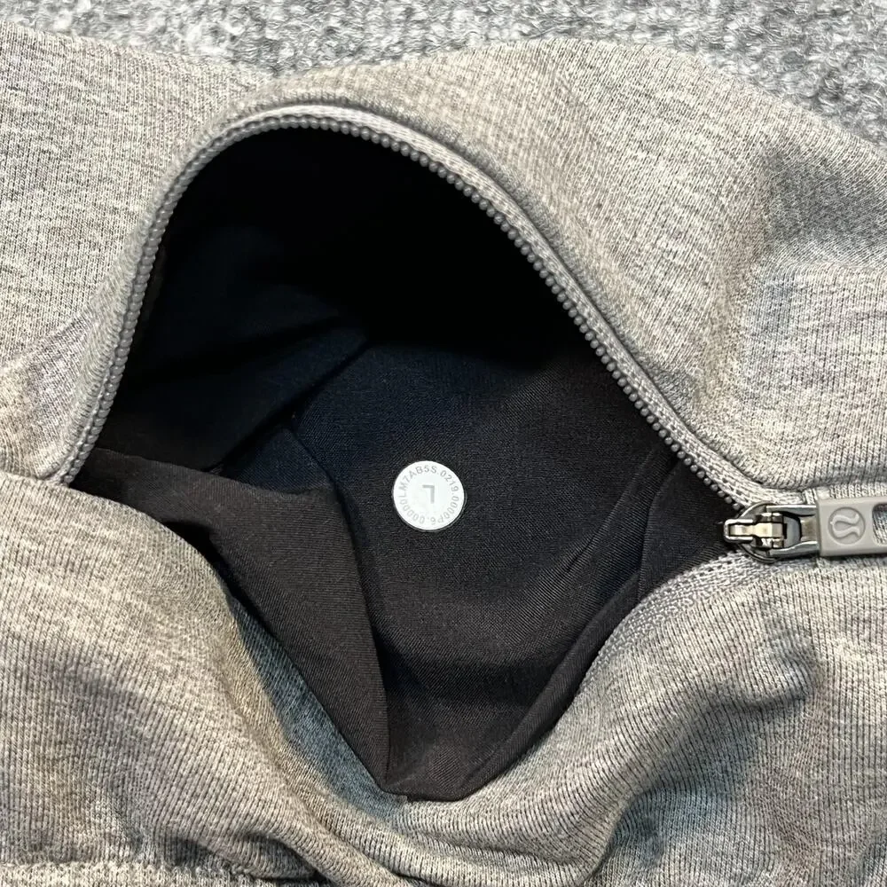 Lululemon Sweat Shorts Mens Large Gray Cotton Blend Athletic 9 Inseam Pockets